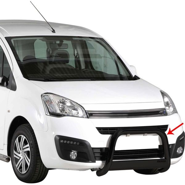 Barra Di Protezione Paraurti Anteriore Per Citroen Berlingo 2015-2018 ø63Mm Acciaio Nero-image
