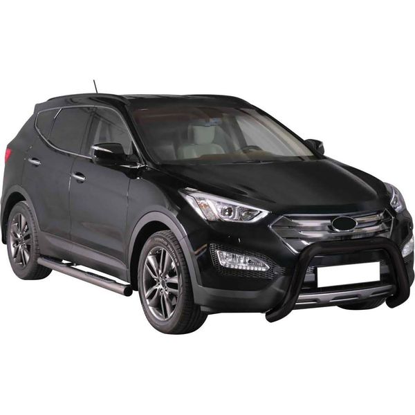 Barra Di Protezione Paraurti Anteriore Per Hyundai Santa Fe 2012-2015 ø76Mm Acciaio Nero-image