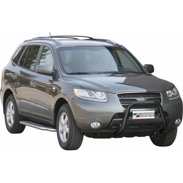 Barra Di Protezione Paraurti Anteriore Per Hyundai Santa Fe 2006-2009 ø63Mm Acciaio Nero-image