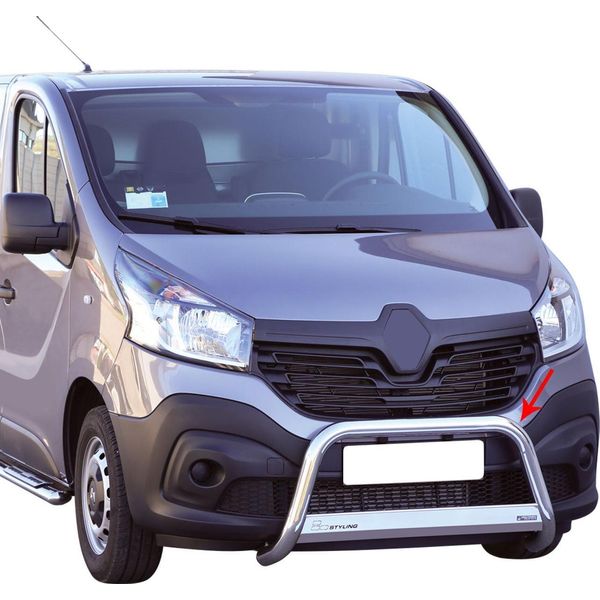 Barra Di Protezione Del Paraurti Anteriore Per Renault Trafic 2014-2019 ø63Mm Acciaio Argento-image