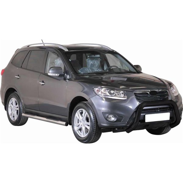 Barra Di Protezione Paraurti Anteriore Per Hyundai Santa Fe 2009-2012 ø76Mm Acciaio Nero-image