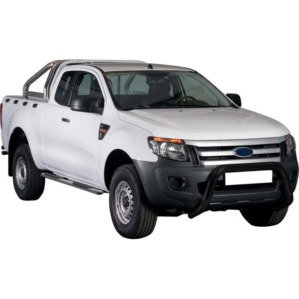 Barra Di Protezione Paraurti Anteriore Per Ford Ranger 2012-2015 ø76Mm Acciaio Protezione Nera-image