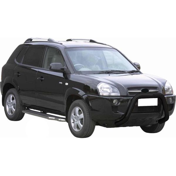 Barra Di Protezione Paraurti Anteriore Per Hyundai Tucson 2004-2009 ø76Mm Acciaio Nero-image