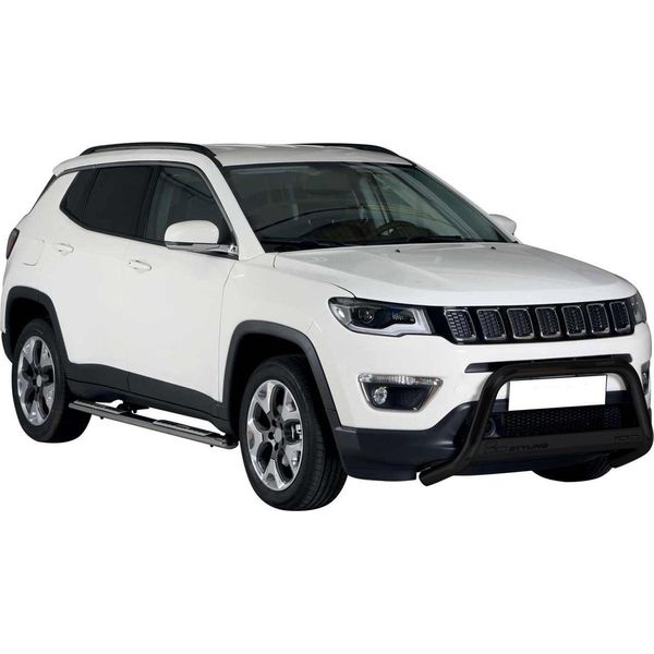 Barra Di Protezione Paraurti Anteriore Per Jeep Compass 2016-2021 ø63Mm Acciaio Nero-image