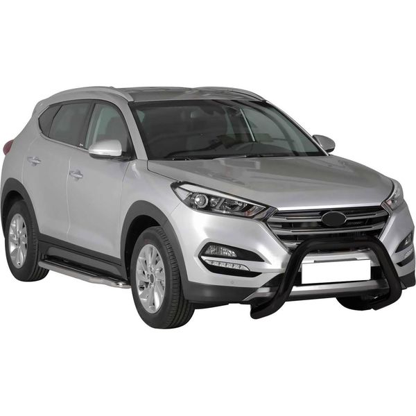 Barra Di Protezione Paraurti Anteriore Per Hyundai Tucson 2015-2018 ø76Mm Acciaio Nero-image