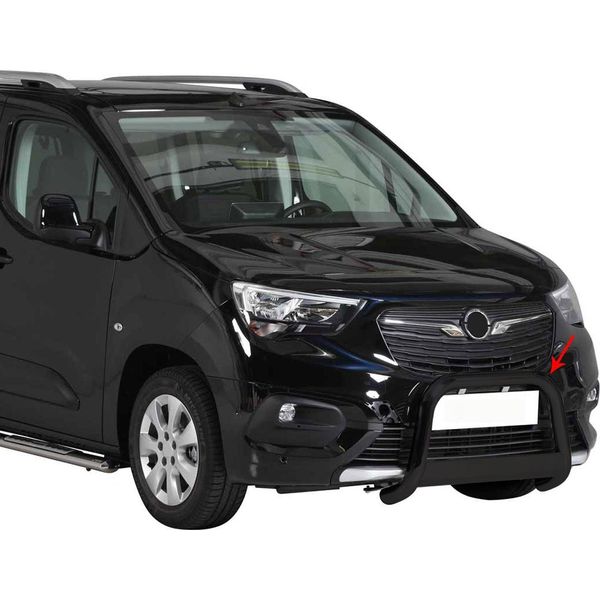 Barra Di Protezione Paraurti Anteriore Per Opel Combo 2018-2025 ø63Mm Acciaio Protezione Nera-image
