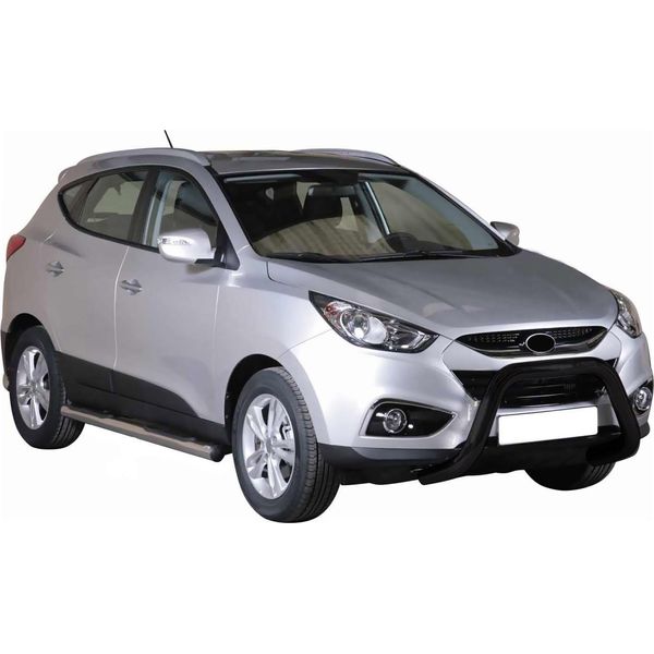 Barra Di Protezione Paraurti Anteriore Per Hyundai Ix35 2009-2015 ø76Mm Acciaio Nero-image