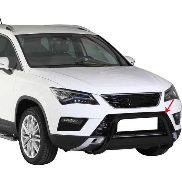 Barra Di Protezione Paraurti Anteriore Per Seat Ateca 2016-2020 ø63Mm Acciaio Protezione Nera-image