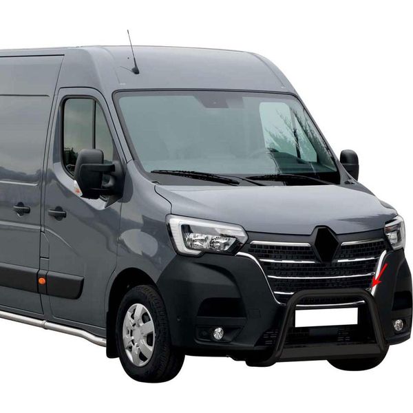 Barra Di Protezione Paraurti Anteriore Per Renault Master 2019-2025 ø63Mm Acciaio Nero-image