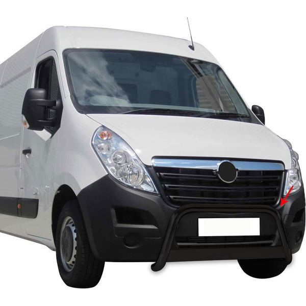 Barra Di Protezione Paraurti Anteriore Per Opel Movano 2010-2021 ø63Mm Acciaio Nero Protezione-image