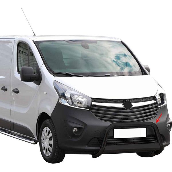 Barra Di Protezione Paraurti Anteriore Per Opel Vivaro 2014-2018 ø63Mm Acciaio Nero Protezione-image