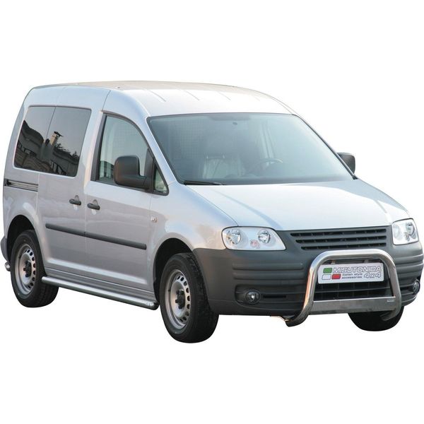Barra Di Protezione Paraurti Anteriore Per Vw Caddy 2004-2015 ø63Mm Acciaio Protezione Argento-image