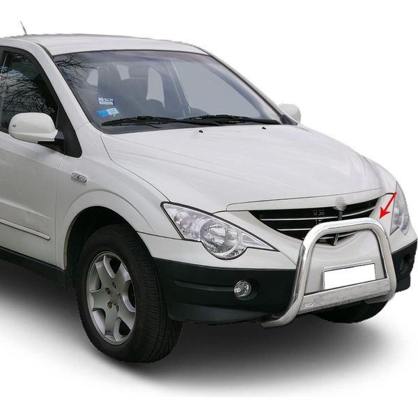 Barra Di Protezione Paraurti Anteriore Per Ssangyong Actyon 2006-2012 ø63Mm Acciaio Argento-image