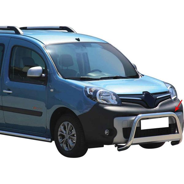 Barra Di Protezione Paraurti Anteriore Per Renault Kangoo 2014-2021 ø63Mm Acciaio Argento-image