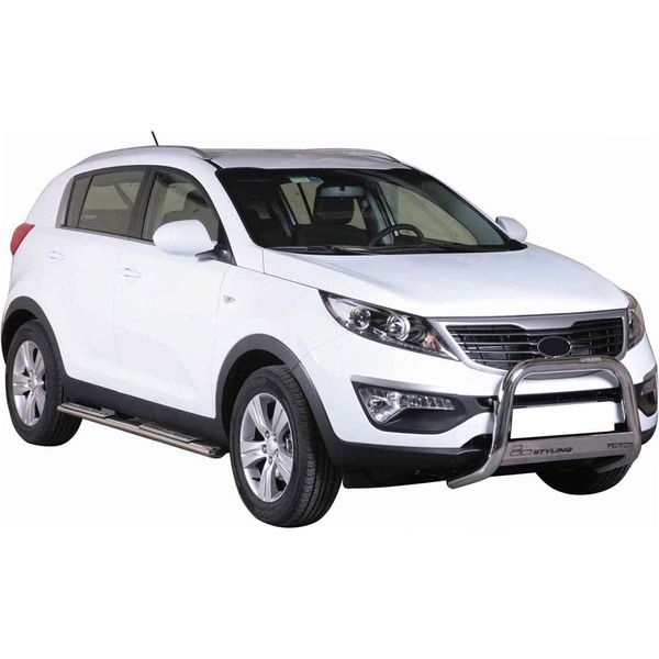 Barra Di Protezione Paraurti Anteriore Per Kia Sportage 2010-2015 ø63Mm Acciaio Protezione Argento-image