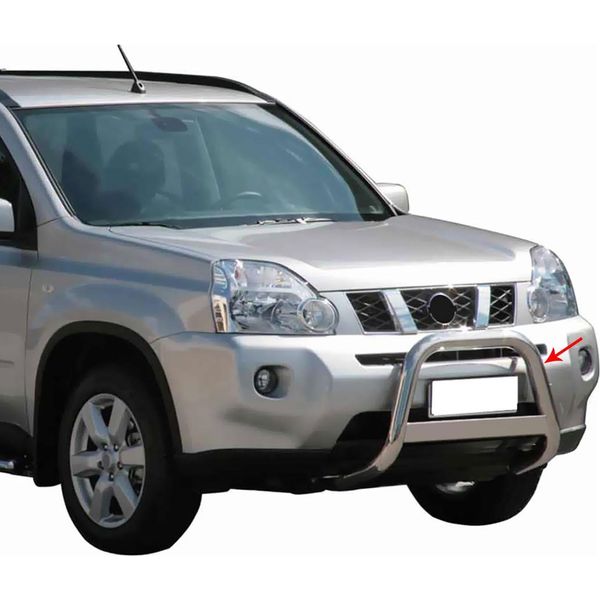 Barra Di Protezione Paraurti Anteriore Per Nissan X-Trail 2007-2010 ø63Mm Acciaio Argento-image