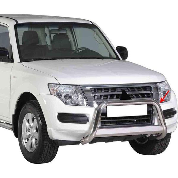 Barra Di Protezione Paraurti Anteriore Per Mitsubishi Pajero 2015-2021 ø63Mm Acciaio Silver-image