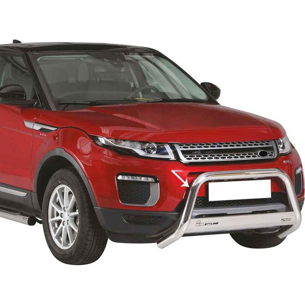 Barra Di Protezione Paraurti Anteriore Per Range Rover Evoque 2016-2021 ø63Mm Acciaio Argento-image