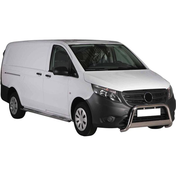 Barra Di Protezione Paraurti Anteriore Per Mercedes Vito 2015-2019 ø63Mm Acciaio Argento-image