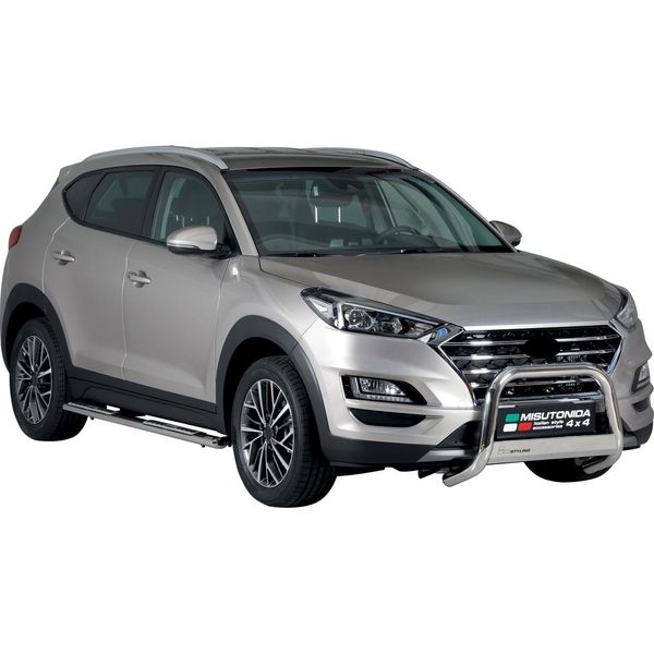 Barra Di Protezione Paraurti Anteriore Per Hyundai Tucson 2018-2021 ø63Mm Acciaio Argento-image