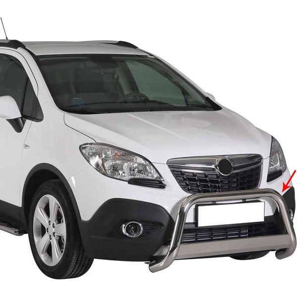 Barra Di Protezione Del Paraurti Anteriore Per Opel Mokka 2012-2016 ø63Mm Acciaio Protezione Argento-image