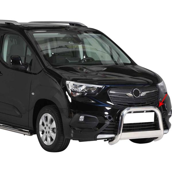 Barra Di Protezione Paraurti Anteriore Per Opel Combo 2018-2025 ø63Mm Acciaio Protezione Argento-image
