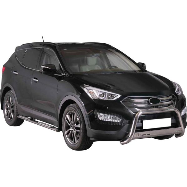 Barra Di Protezione Del Paraurti Anteriore Per Hyundai Santa Fe 2012-2015 ø63Mm Acciaio Argento-image