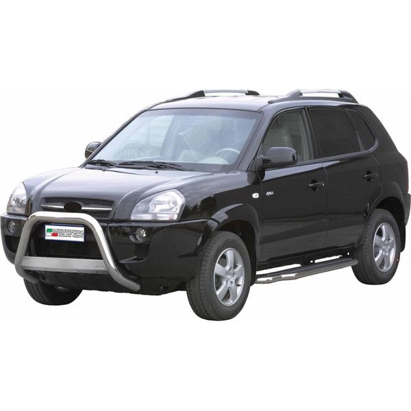 Barra Di Protezione Paraurti Anteriore Per Hyundai Tucson 2004-2009 ø63Mm Acciaio Argento-image