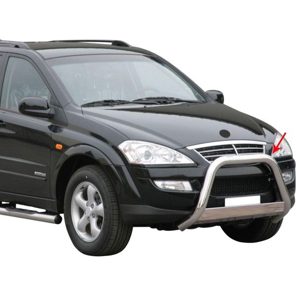 Barra Di Protezione Paraurti Anteriore Per Ssangyong Kyron 2007-2014 ø63Mm Acciaio Argento-image