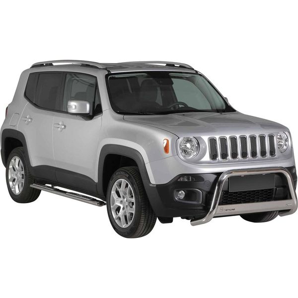 Barra Di Protezione Paraurti Anteriore Per Jeep Renegade 2014-2017 ø63Mm Acciaio Argento-image