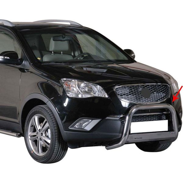 Barra Di Protezione Paraurti Anteriore Per Ssangyong Korando 2011-2019 ø63Mm Acciaio Argento-image