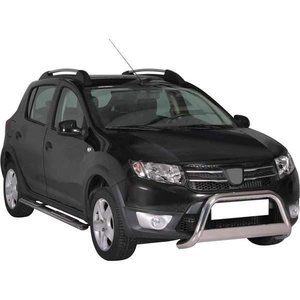 Barra Di Protezione Paraurti Anteriore Per Sandero Stepway 2012-2016 ø63Mm Acciaio Argento-image