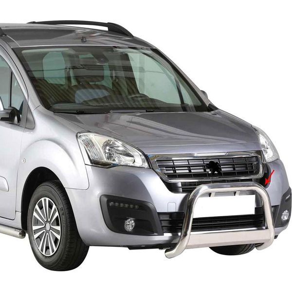 Barra Di Protezione Del Paraurti Anteriore Per Peugeot Partner 2016-2025 ø63Mm Acciaio Argento-image