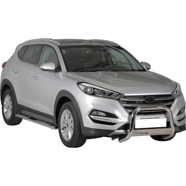 Barra Di Protezione Paraurti Anteriore Per Hyundai Tucson 2015-2018 ø63Mm Acciaio Argento-image