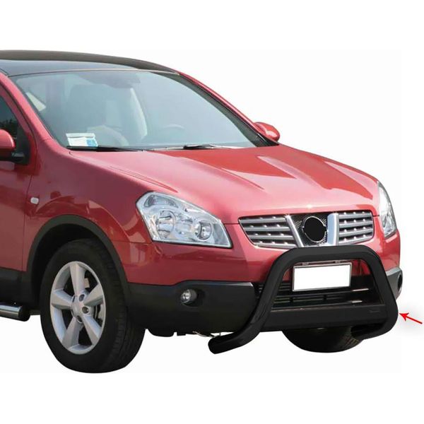 Barra Di Protezione Paraurti Anteriore Per Nissan Qashqai 2007-2010 ø63Mm Acciaio Nero-image