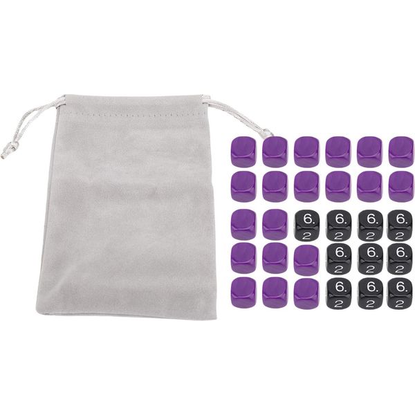 30Pcs Giochi Dadi In Plastica Per 6 Dadi Multifunzionali Da 16 Mm - Gioco Di Matematica - Dadi Per L'intrattenimento-image