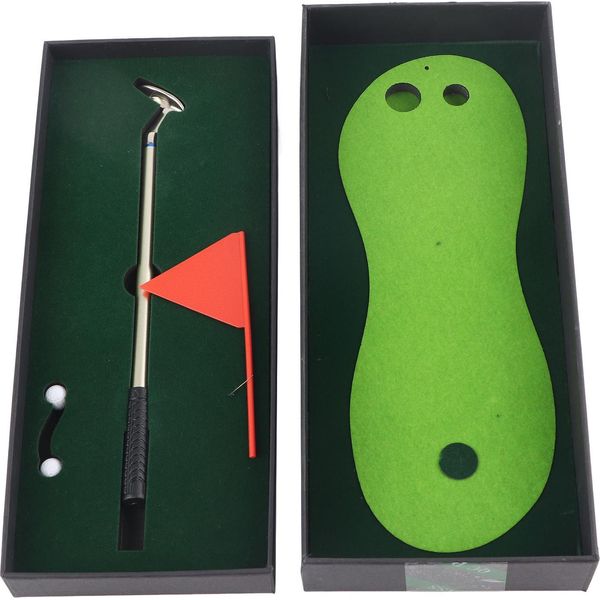 Set Da Golf Da Tavolo Con Putter A Penna, Mini Green E Bandiera, Gioco Di Pratica-image