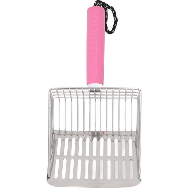 Paletta Per Lettiera Per Gatti Con Manico Staccabile Paletta Per Cacca In Acciaio Inox Facile Da Pulire Per Cassetta Rosa-image