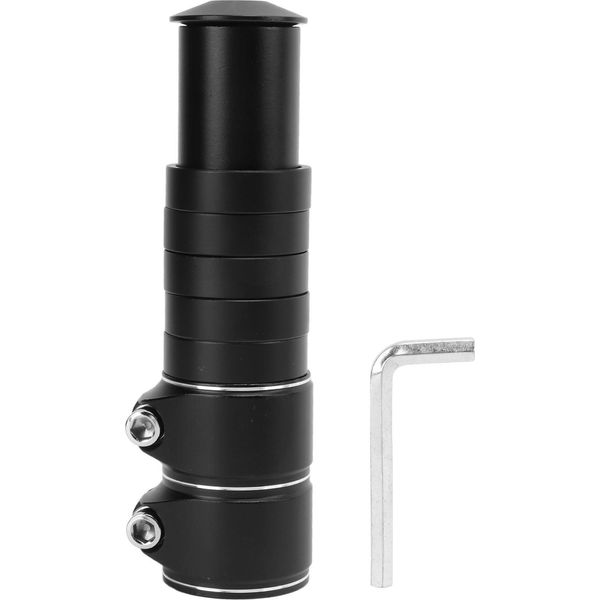 Prolunga Stelo Forcella Bicicletta Lega Di Alluminio Facile Installazione Riser Manubrio Bicicletta Per Mountain Road Bikesnero-image