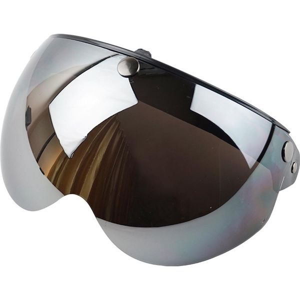 Visiera Per Casco Da Moto, Specchiata, Per Caschi 3/4 E Mezzi Caschi Con 3 Bottoni A Pressione, Taglia Unica-image
