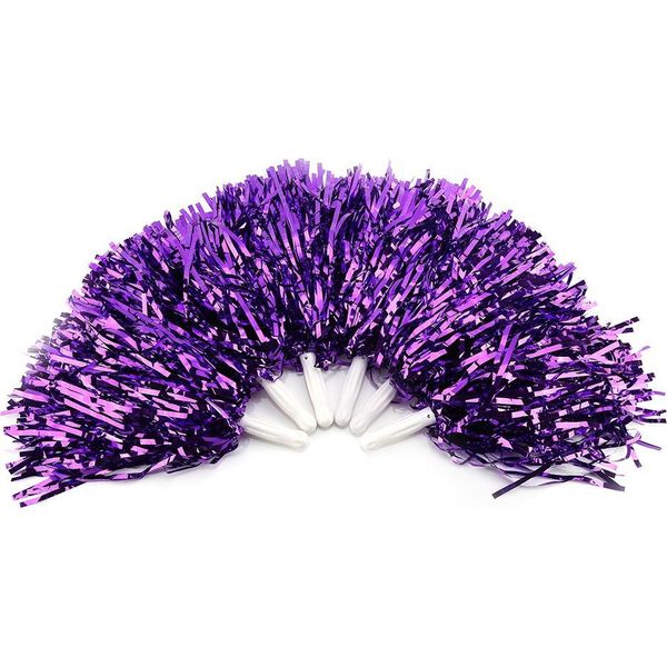 Leggero Cheerleader Pom Poms Sport Party Dance Accessori (Viola)-image