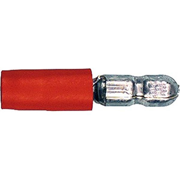 Spina Rotonda Connettore A Crimpare Isolato Sezione: 0,5 - 1,0 Mm², Dimensione Spina: Ø 4 Mm, Rosso (Herth+Buss) Disponibile Solo In Confezioni Da 100 Pezzi, Prezzo Per 100 Pezzi-image