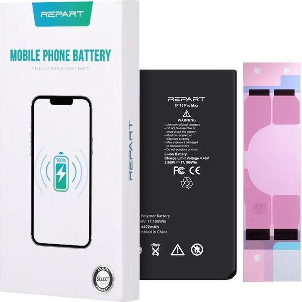 Tradebit Repart Batteria Di Ricambio Compatibile Con Apple Iphone 15 Pro Max - Li-Ion - 4422 Mah-image