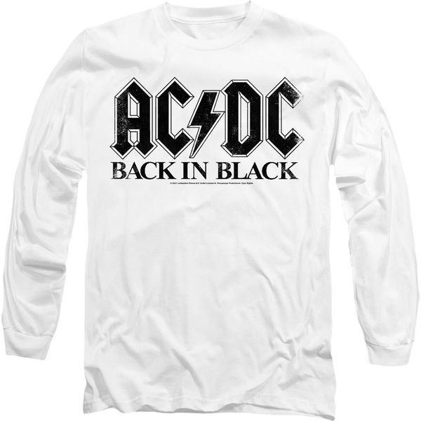 Ac/Dc - Maglietta "Back In Black"" Per Uomo/Donna Unisex TV9325 (Xxl) (Bianco)"-image