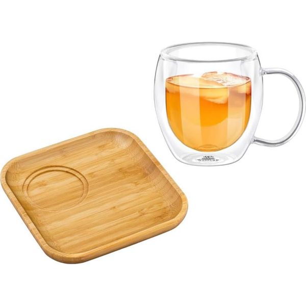 Set Da Portata Wilmax Piatto In Bambù 17,5 Cm E Bicchiere Da Tè 500 Ml WL-771116/A-888749/A-image