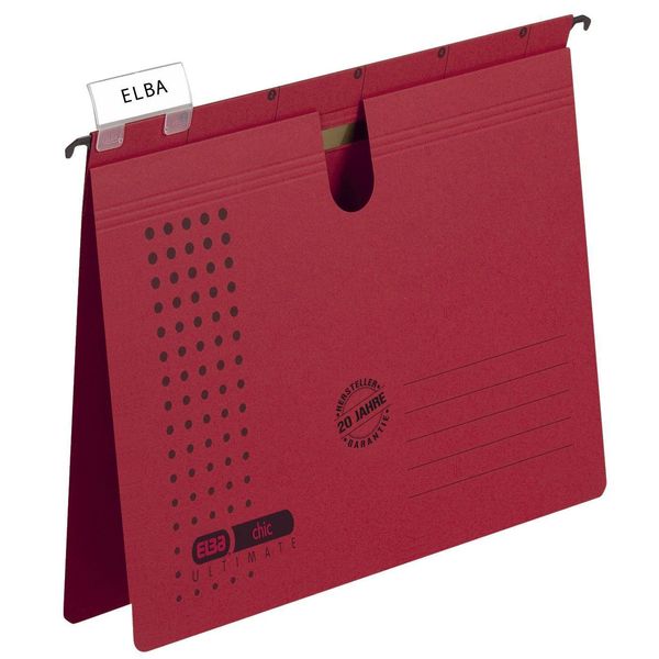 Elba Cartella Sospesa Chic Ultimate, Din A4, Pinzatura Commerciale Rossa, Estremamente Resistente Canson - 25 Pezzi (85741 Ro)-image