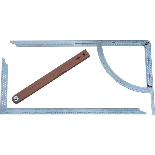Hedue Scriba Alpha Set Squadra Da Carpentiere, Scriba, Bordo Smussato In Acciaio Inox, 3 Pezzi-image
