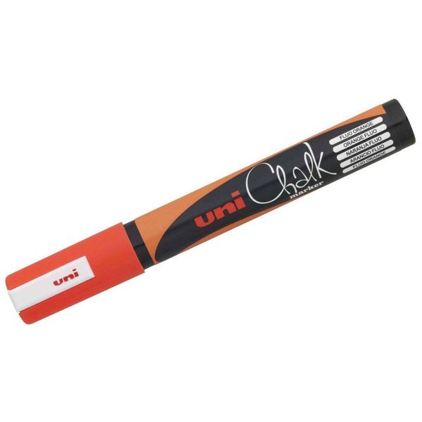 Uni-Ball Pennarello A Gesso PWE-5M, Arancione Neon, Punta Tonda-image