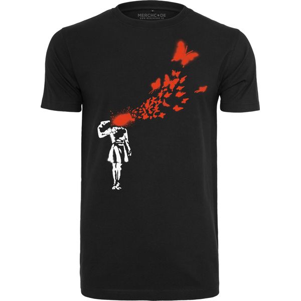 Merchcode Maglietta Brandalised - Banksy's Graffiti Butterfly Tee Nero-Xs-image