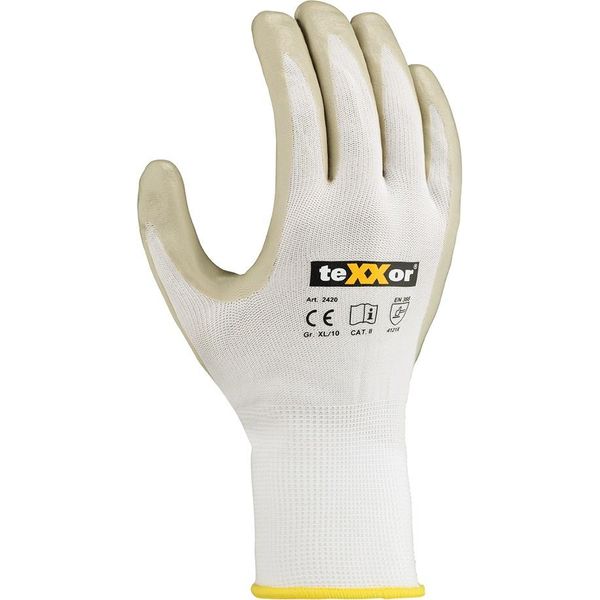 12 Paia Di Guanti In Maglia Di Nylon Rivestiti Di Nitril Taglia 7-image